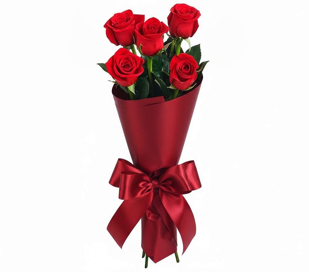 Букет 5 Красных роз Эдлесс Лав в Немане