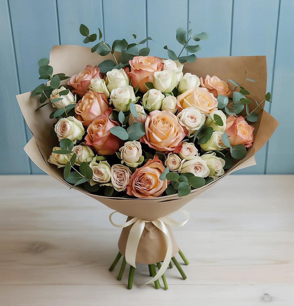 Букет цветов из: Альстромерии и Розы в Немане