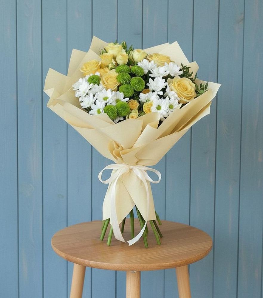 Букет цветов из: Хризантемы и Розы в Немане