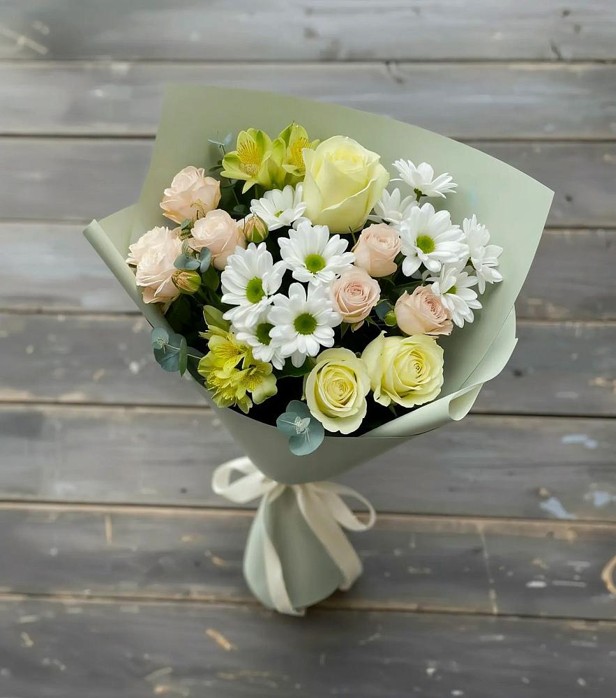 Букет цветов из: Альстромерии, Розы и Хризантемы в Немане