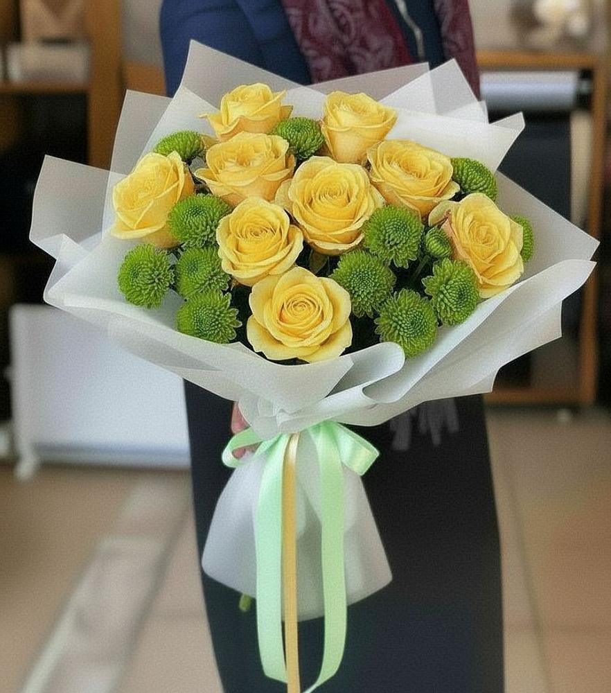 Букет цветов из: Хризантемы и Розы в Немане