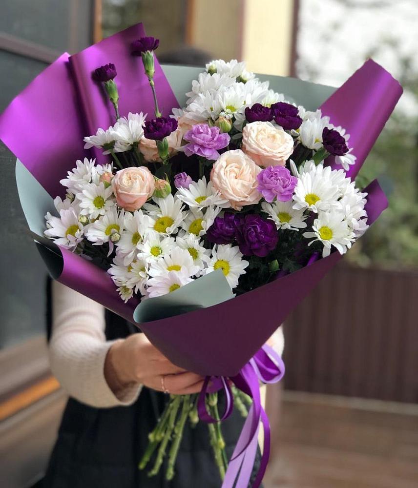 Букет цветов из: Хризантемы, Гвоздики и Розы в Немане