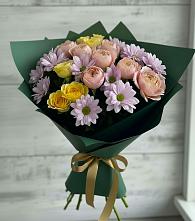 Букет цветов из:  Хризантемы и Розы #REPLACE_PRED# Немане