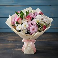 Букет цветов из:  Хризантемы, Альстромерии и Розы в Немане