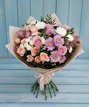 Букет цветов из:  Хризантемы, Розы и Альстромерии в Немане