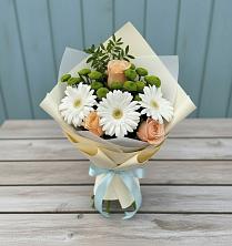 Букет цветов из:  Герберы, Розы и Хризантемы в Немане