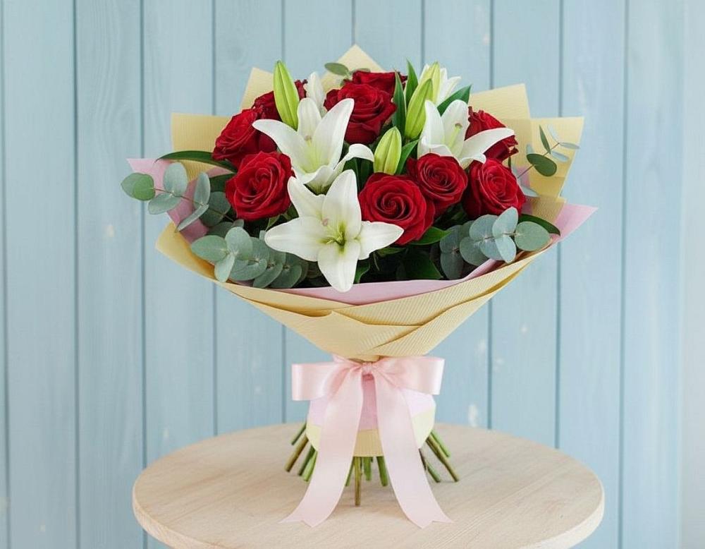 Букет цветов из: Лилии и Розы в Немане